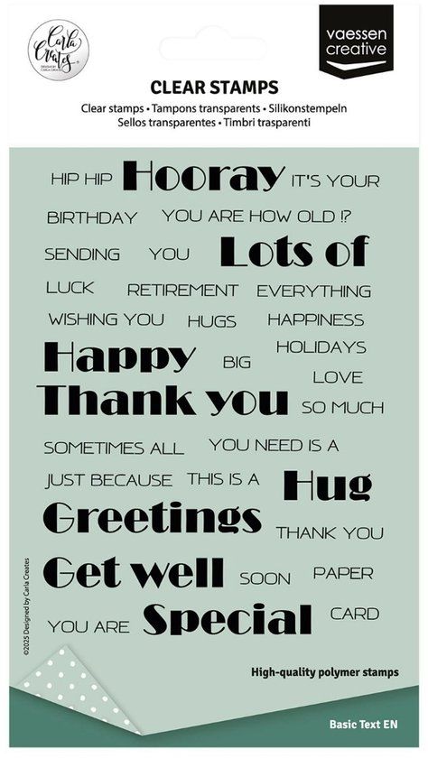 Vaessen Creative Clearstamps Basic text EN