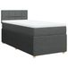 VidaXL Boxspringbed met matras, donkergrijs, 180x200 cm, gestoffeerd
