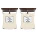 WoodWick 2x WoodWick Geurkaars Medium Linen 275 gr