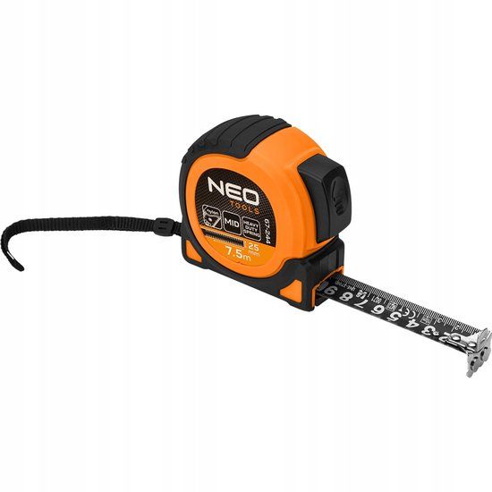 Neo tools NEO Super Black rolmaat 7,5m x 25mm, auto-stop, magneet