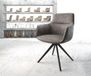 DELIFE Fauteuil Pejo-Flex piètement croisé anguleux noir microvelours anthracite vintage ressorts ensachés