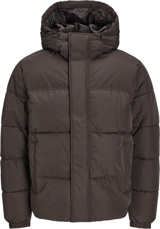 JACK & JONES JJEBRADLEY PUFFER HOOD - Men's Puffer Jacket - Size XL - Mulch