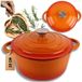 HAGE Fonte Kookpot - Casserole avec couvercle - Cocotte et marmite émaillées - Résistant au four et adapté à l'induction - Répartition uniforme de la chaleur - 3 Liters - Ø22 x 13 cm - Orange