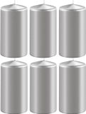 Enlightening Candles Bougie cylindrique - 8x - argent - D6 x H10 cm - 36 heures de combustion