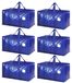 Boîtes de rangement avec couvercle - Boîtes de déménagement pliables - Rangement de vêtements - 6 pièces - 90 litres - Matériau PP durable - Sacs de rangement