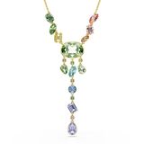 Swarovski Gema Y-halsketting, gemengde snit, meerkleurig, verguld