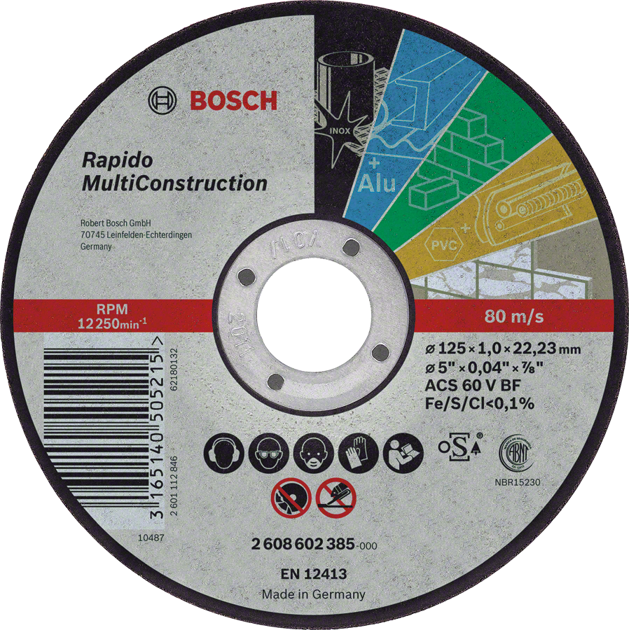 Bosch 2 608 602 385 - Haakse slijper-accessoires - 125 mm - 1 mm - multi