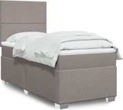 vidaXL Boxspring met matras stof taupe 100x200 cm