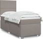 vidaXL Boxspring met matras stof taupe 100x200 cm