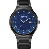 Bering 14442-727 Polshorloge Heren Zonne Saffierglas Staal Zwart Blauw