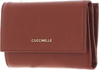 COCCINELLE Leren Portemonnee Metallic Soft Wallet Grainy Leather Brule Bruine