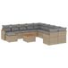 vidaXL 12-delige Loungeset met kussens, polyrattan, gemengd beige