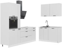 Vicco Keuken Fame-Line, Wit Landhuis/Wit, 220 x 120 cm, WB Marmer