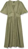 VERO MODA VMMELANEY 2/4 BLK DRESS WVN NOOS Jurk Dames XS Polyester Crepe Korte mouw V-hals A-lijn Effen Laurel Wreath