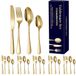 Solidchoice - Set de couverts dorés pour 6 personnes, 24 pièces avec boîte cadeau