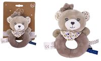 DODO D'AMOUR - Knuffel Rammelaar - Beer - Beige - Fleece - 13 cm x 10 cm