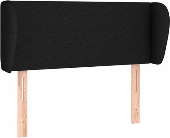 vidaXL Hoofdbord Stof Zwart 93x23x78/88 cm