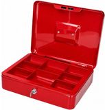 DID Geldkistje/kluisje - rood - met slot - 30 cm
