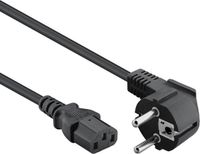 Allteq C13 apparaatsnoer - Zwart - 5 meter - Haaks