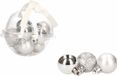 Merkloos / Sans marque Koopman International 12x-delige mini kerstballen set - Kunststof - Zilver - 3 cm