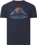 Jan Vanderstorm heren T-shirt - 60/62 - donkerblauw - Plus Size