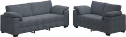 vidaXL Canapé 2 pièces avec coussins, velours gris foncé