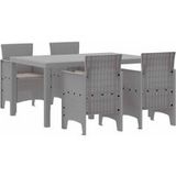 Ensemble de salle à manger pour jardin 5 pièces mobilier de jardin gris clair