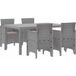 Ensemble de salle à manger pour jardin 5 pièces mobilier de jardin gris clair
