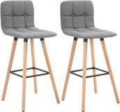 HOMCOM Barkruk Linnenlook stof (100% polyester) 47x41,5x97,5cm Grijs