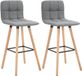 HOMCOM Barkruk Linnenlook stof (100% polyester) 47x41,5x97,5cm Grijs