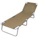 VidaXL Lounge tuinstoel met gecapitonneerde zitting van polyester in taupe