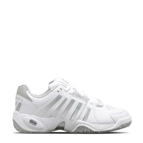 K-Swiss Accomplish IV Leather Tennis Shoes - White/Blue/Silver