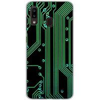 1001 coques Samsung Galaxy A20e Bedrukt siliconen hoesje Texture circuit geek