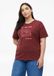 s.Oliver T-shirt met print op voorkant dames bordeaux katoen korte mouw ronde hals aansluitend 50