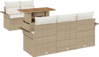 vidaXL Tuinbank - Set - 6 - st - Beige - Poly - rattan