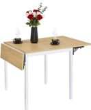Merkloos Relaxdays Eettafel - 120x76x78 cm - naturel wit