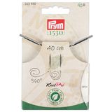 Prym 223990 Natuurlijk kunststof touw & accessoires, 360° draaibaar, 40 cm, verwisselbaar touw voor rondbreinaalden en Tunesische haaknaalden