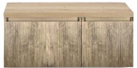 BES LED Frozen Frozen 3D Badmeubelset 100 cm - Greeplijst in Kleur - Wastafel Onderkast met Bovenblad French Oak