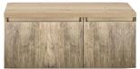 BES LED Frozen Frozen 3D Badmeubelset 100 cm - Greeplijst in Kleur - Wastafel Onderkast met Bovenblad French Oak