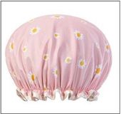 New Age Devi Thuis in Waren B.V. Dikke 1Stuks Douche muts - Shower Cap - Pink Daisy - Waterdicht - BadMuts - Dubbele Laag - Douchemuts Haar Cover Bedekking - Vrouwen Benodigdheden DoucheCap Badkamer Accessoires