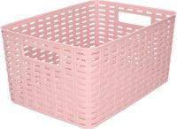 Plasticforte Opbergmand - Kastmand - rotan kunststof - oudroze - 10 Liter