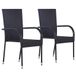 VidaXL Chaise de jardin extérieur polyrotin, acier noir