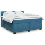 Maison Exclusive - Sommier à lattes de lit et matelas bleu 180x200 cm velours