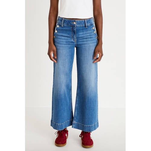 Cache Cache High Waist Cropped Jeans Medium Blue Denim
