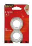 Scotch Crystal Clear Tape - 19 mm x 7.5 m - 2 Rollen