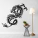 Dragon Autocollant Mural - 37x83 Cm - Noir