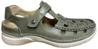 Wolky Rolling Sun 0720436 Wandelsandalen Vrouwen Leer Groen Maat 36