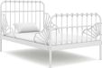 Maison Exclusive - Cadre de lit extensible sans matelas blanc métal 80x130/200 cm