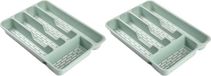 PLASTICFORTE Tiroir à couverts - 5 compartiments - vert - 33 x 24 x 4 cm - Plastique
