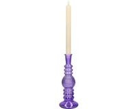 Merkloos Bougeoir Florence - verre violet - côtelé - D8,5 x H23 cm
